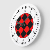 Black Red White Racing Theme Wall Clock Große Wanduhr (Winkel)