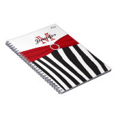 Black Red White Zebra Strip Notebook Notizblock (Rechte Seite)