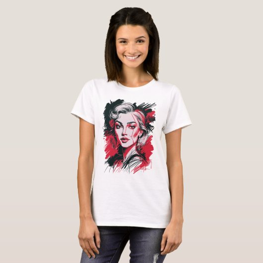 Black & Red Woman 1 T-Shirt (Vorne ganz)