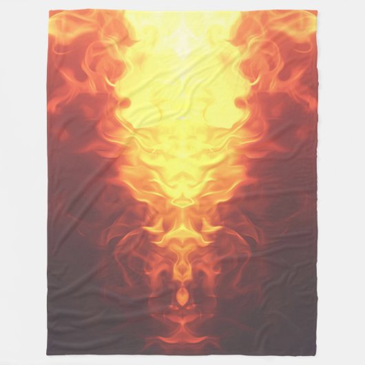 Black Red Yellow Ombre Flames Fleecedecke (Vorderseite)