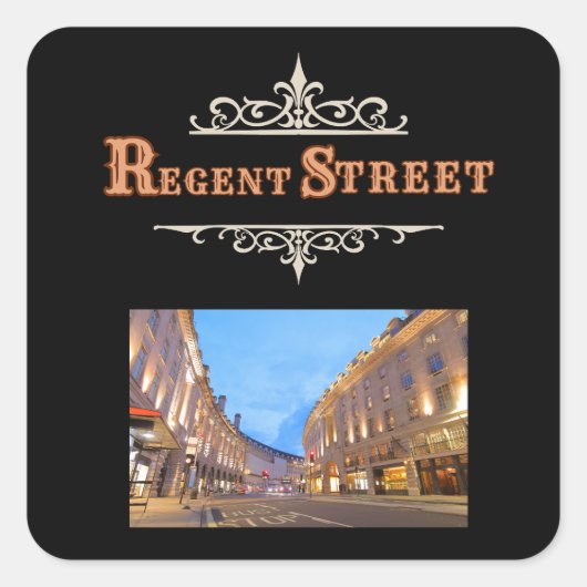Black Regent Street Sticker (Vorderseite)
