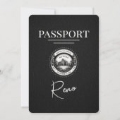 Black Reno Passport Hochzeitseinladung Einladung (Rückseite)