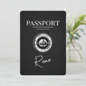 Black Reno Passport Save the Date (Stehend Vorderseite)