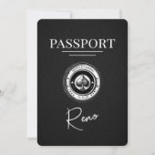 Black Reno Passport Save the Date (Vorderseite)