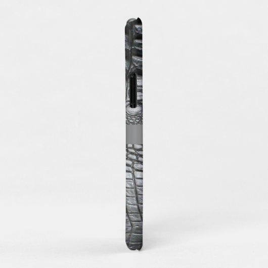 Black Reptile Digital Leather Silver Metal Case-Mate iPhone Hülle (Hinten/Rechts)