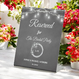 Black Reserved Wedding Mason Jar Rustic Sockelschild