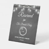 Black Reserved Wedding Mason Jar Rustic Sockelschild (Vorderseite)