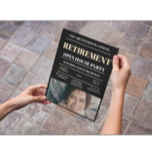 Black Retirement Open House Party Einladung Flyer