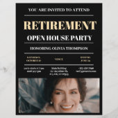 Black Retirement Open House Party Einladung Flyer (Vorne)