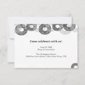 Black Retro Big Numbers 3-Foto-Abschluss Einladung (Rückseite)