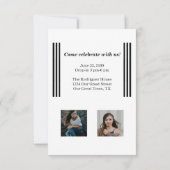 Black Retro Big Numbers Abschluss Foto Einladung (Rückseite)