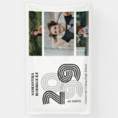Black Retro Big Numbers Class of Senior Foto Banner (Vertikal)