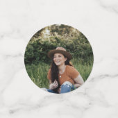 Black Retro Big Numbers Class of Senior Foto Konfetti (Klein Vorderseite)