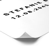 Black Retro Bold The Party Starts Here Wedding Poster (Ecke)