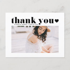 Black Retro Bold Typografy Abschluss Danke Postkarte