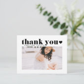 Black Retro Bold Typografy Abschluss Danke Postkarte (Stehend Vorderseite)