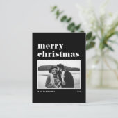 Black Retro Bold Typografy Foto Frohe Weihnachten (Stehend Vorderseite)