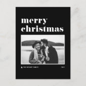 Black Retro Bold Typografy Foto Frohe Weihnachten (Vorderseite)