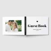 Black Retro Bold Typografy Foto Wedding Gästebuch (Voll)