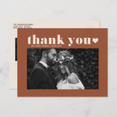 Black Retro Bold Typografy Wedding Danke Postkarte (Vorne/Hinten)