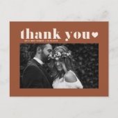 Black Retro Bold Typografy Wedding Danke Postkarte (Vorderseite)