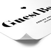 Black Retro Bold Typografy Wedding Guest Book Poster (Ecke)