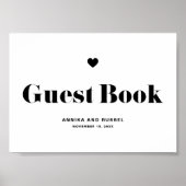 Black Retro Bold Typografy Wedding Guest Book Poster (Vorne)
