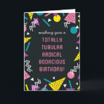 Black Retro Funny 80er Slang Geburtstagskarte Karte<br><div class="desc">Schicken Sie Ihren Kopf diese lustige,  farbenfrohe Geburtstagskarte und lass ihnen zu wissen,  wie cool,  radikal,  bodacious,  tubulös und phantastisch von einer Person sie sind. Wörter sind personalisierbar,  um die individuelle Anpassung für Ihren ganz persönlichen Partner zu erleichtern.</div>