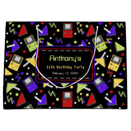 Black Retro Gaming Große Geschenktüte