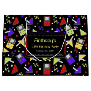 Black Retro Gaming Große Geschenktüte