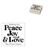 Black Retro Peace Joy & Liebe Weihnachtsfamilie Gummistempel (Stempel)