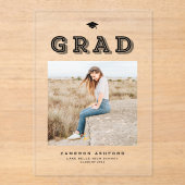 Black Retro Typografy Foto Abschluss Acryleinladungen (Vorderseite)