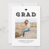 Black Retro Typografy Foto Abschluss Ankündigung (Vorderseite)