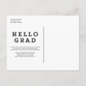 Black Retro Typografy Foto Abschluss Ankündigungspostkarte (Rückseite)