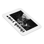 Black Retro Typografy Foto Hochzeit Vielen Dank Magnet (Rechte Seite)