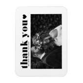 Black Retro Typografy Foto Hochzeit Vielen Dank Magnet (Vertikal)