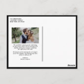 Black Retro Typografy Foto Hochzeit Vielen Dank Postkarte (Rückseite)