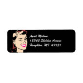 Black Retro Winking Lady Winks Labels (Vorne)