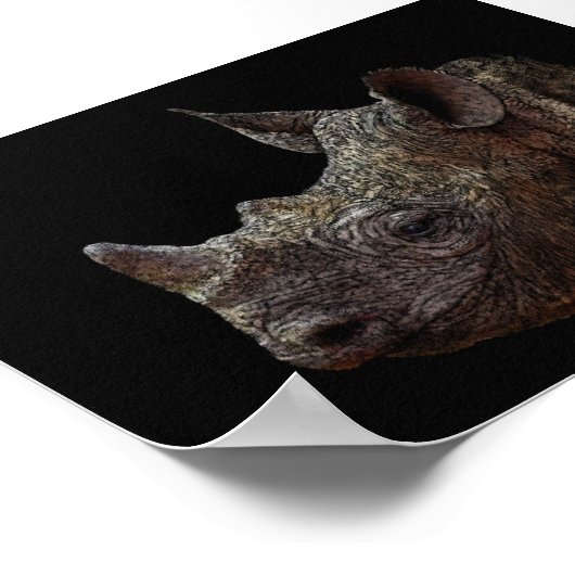 Black Rhino Poster (Ecke)