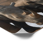 Black Rhino Poster Print (Ecke)
