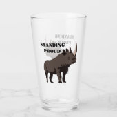 Black Rhino Stehend Proud Glas (Rückseite)