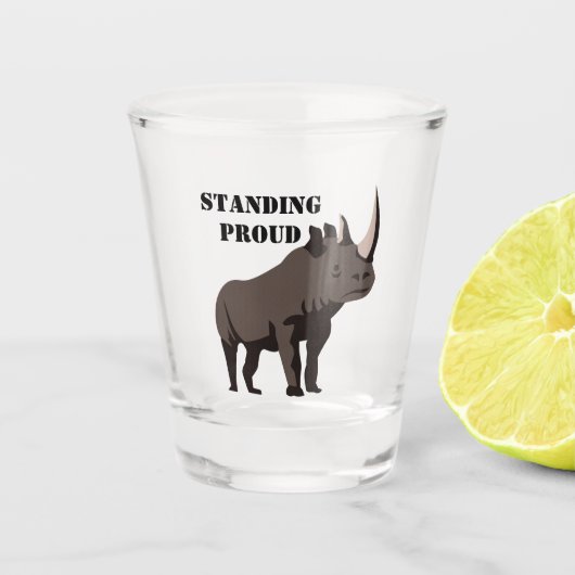 Black Rhino Stehend Proud Schnapsglas (Vorderseite)