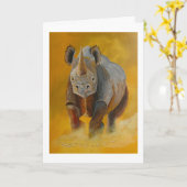 Black Rhino Studie Geburtskarte Karte (Gelbe Blume)