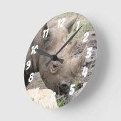 Black Rhino Wall Clock Runde Wanduhr (Winkel)