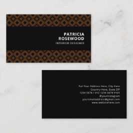 Black Rhombus Pattern Schwarzes Bar Visitenkarte