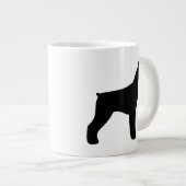 Black Riant Schnauzer Dog Silhouetten Jumbo-Tasse (Vorderseite Rechts)