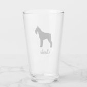 Black Riant Schnauzer Silhouette Custom Dog Lover Glas (Rückseite)