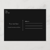 Black Ribbon Bow & Rote Rose Elegant Save the Date Ankündigungspostkarte (Rückseite)