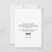 Black Ribbon Bow Whimsical Bridal Shower Dankeskarte (Rückseite)