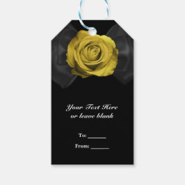 Black Ribbon Bow & Yellow Rose JEDE FARBE Gunst Geschenkanhänger